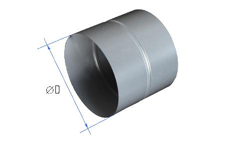 картинка Ниппель d 125 длина 140  (оцинкованная сталь 0,5 мм)