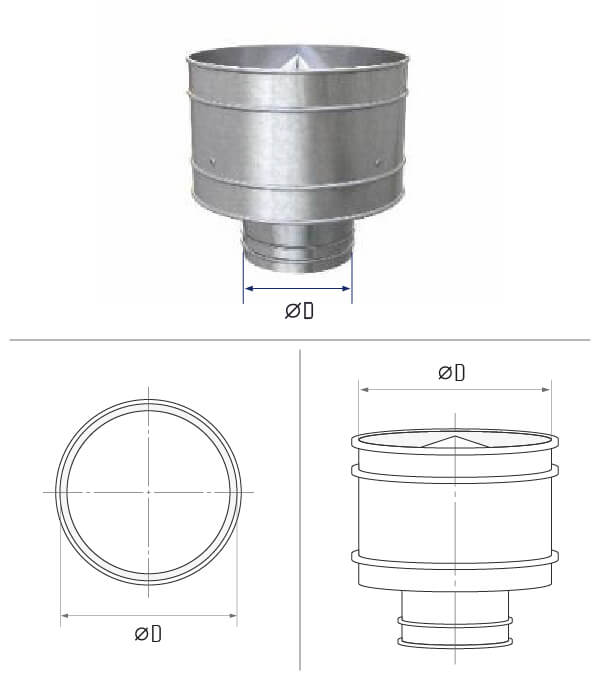 картинка Дефлектор ЦАГИ d 500 (оцинкованная сталь 0,7 мм)