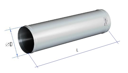 картинка Прямошовный воздуховод d 250 длина 100 [нп] (оцинкованная сталь 0,8 мм)