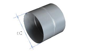 картинка Муфта d 315 длина 100  (черная сталь 1,5 мм (дымоудаление))
