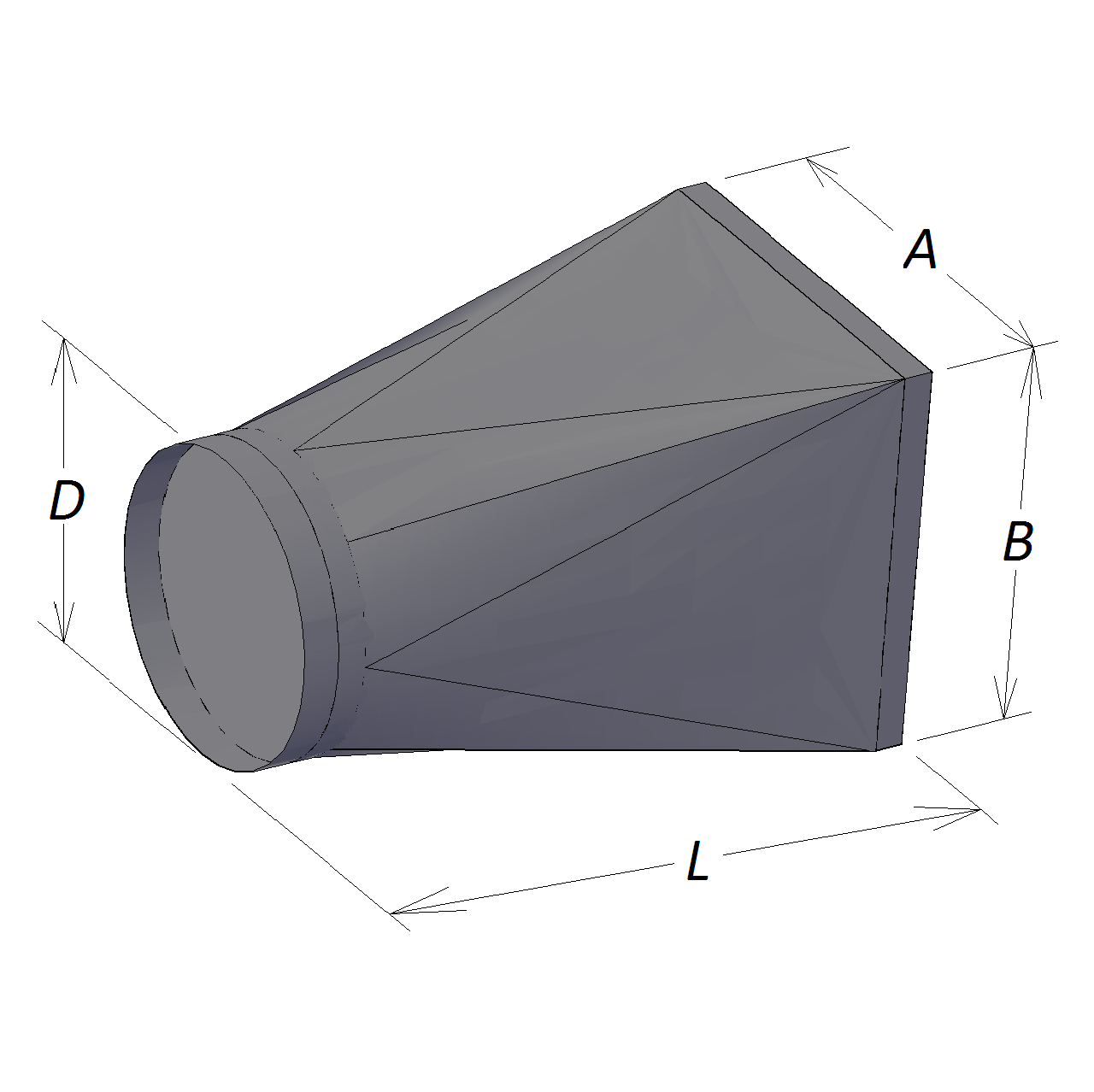 Площадь перехода круглого на прямоугольное сечение
