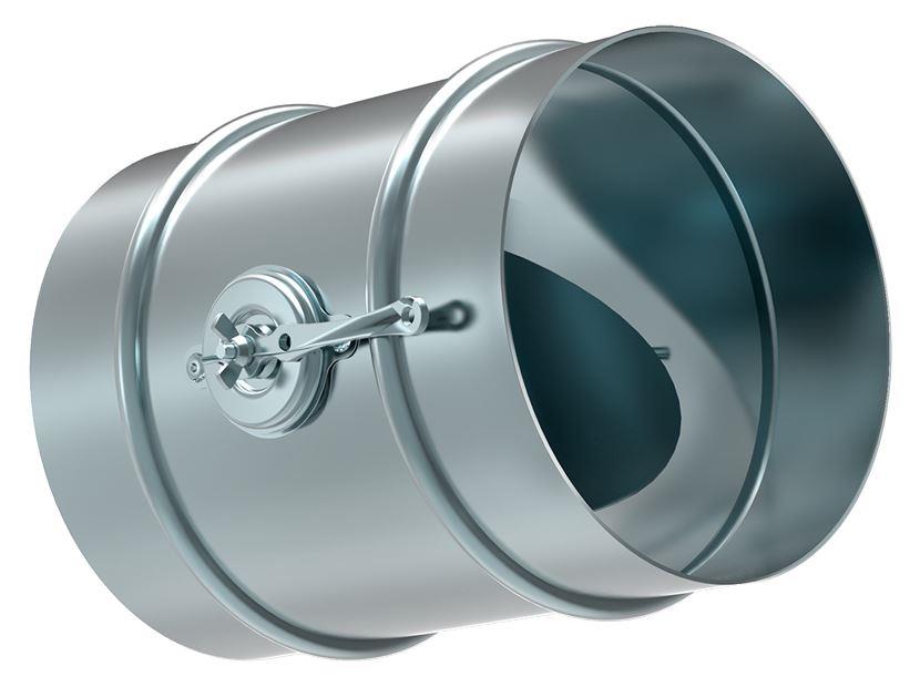 картинка Дроссель-клапан круглый d 100 [нп] (оцинкованная сталь 0,7 мм)
