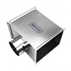 Тройник прямоуг. с круглой врезкой 100х400/ врезка d-315/100х400 L-515 врезка l1-100 [20-нп-20] (оцинкованная сталь 0,5 мм)