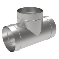 Тройник круглый d 180/100/180 L-300 врезка l1-100 [нп] (оцинкованная сталь 0,5 мм)