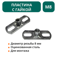 Пластина с гайкой М8