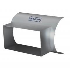 Врезка прямоугольная  700х300 в круглую трубу d-500 L-100 [20] (оцинкованная сталь 0,5 мм)