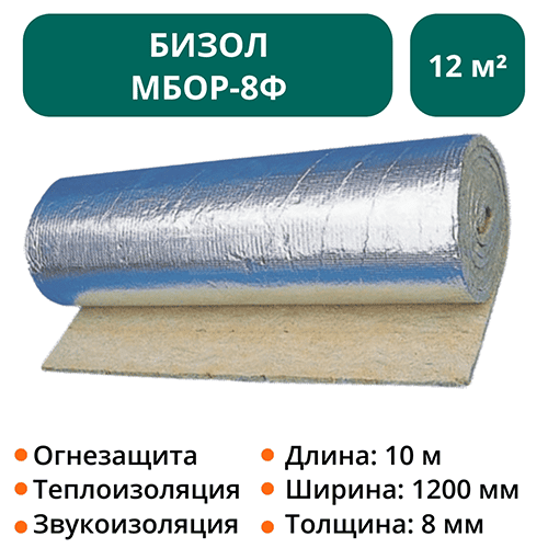 Теплоогнезащитное покрытие Бизол МБОР-8Ф 10000х1200х8 мм 