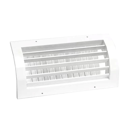 Решетка дуговая двухрядная с клапаном В-ДДРКР 400х150h Ø200мм RAL9016