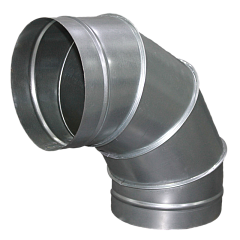 Отвод-переход круглый d 125/100-90° R-150 [нп] (оцинкованная сталь 0,5 мм)