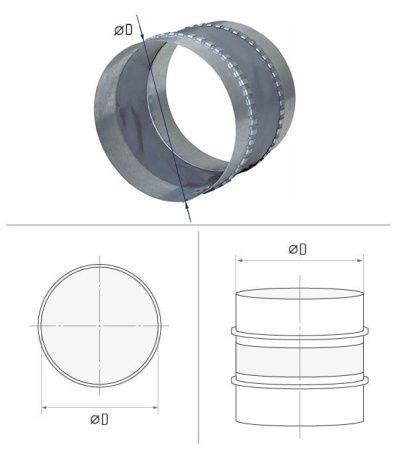 Гибкая вставка круглая d 280 - 45х60х45 [нп]