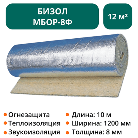 Теплоогнезащитное покрытие Бизол МБОР-8Ф 10000х1200х8 мм
