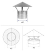Зонт крышный круглый d 125  (оцинкованная сталь 0,5 мм)